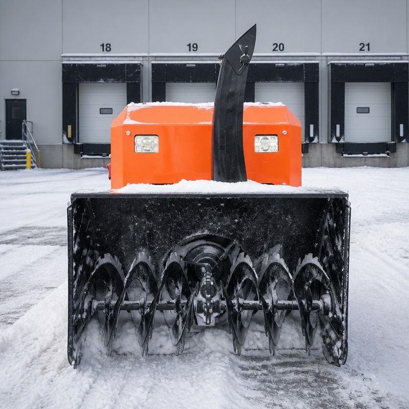 Soffiatore di neve cingolato e spazzaneve telecomandato